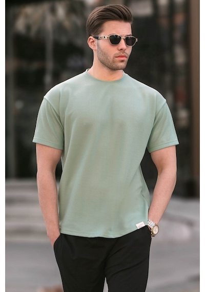 Madmext Mint Yeşili Regular Fit Basic Erkek Tişört 6099-mint Yeşili Mint