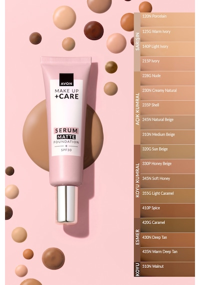 Make Up + Care 3ü 1 Arada Mat Serum Fondöten 30 Ml. 435n Warm Deep Tan 0