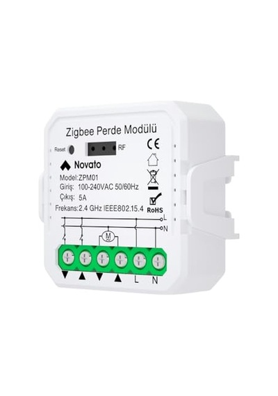 Tuya Mini Zigbee Perde Panjur Kontrol Rölesi Tuya, Smart Life, Home Assistant, Zigbee2mqtt Uyumlu