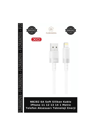 Nb282 6a Soft Silikon Kablo İphone 11 12 13 14 1 Metre Telefon Aksesuarı Teknoloji Enerji