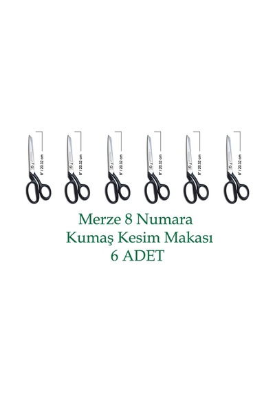 Merze 8 Numara Vidalı Siyah Saplı Terzi Kumal Kesim Makası Makası