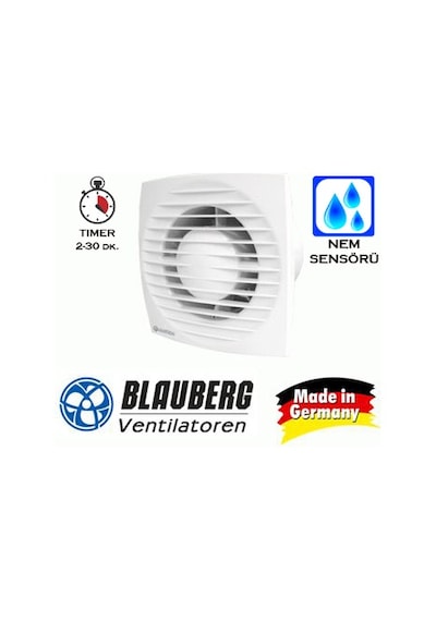 Blauberg Bravo 150 H Timer+Nem Sensörü