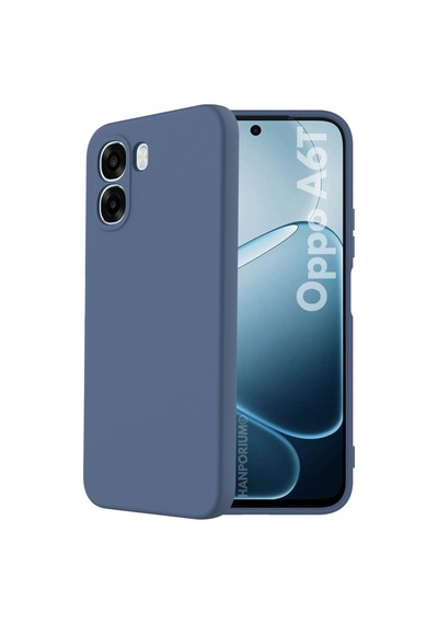 Oppo A6t Uyumlu Silikon Kılıf - Pastel Renk Tonu Kamera Korumalı Esnek Kapak - Lacivert