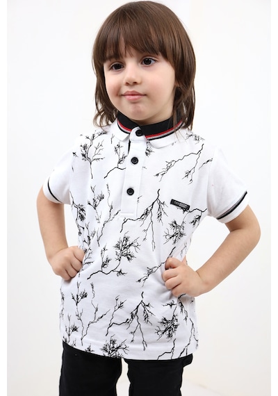 Toontoy Kids Toontoy Erkek Çocuk Baskılı Tişört Beyaz