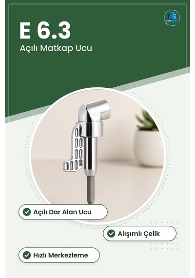 Köşe Vidalama Matkap Ucu E 6.3 Açılı Dar Alan Vida Uç Adaptörü Çe