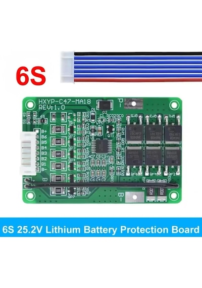 6s 20a Bms 25.2v 18650 Lityum Pil Şarj Koruma Devresi Termistörlü