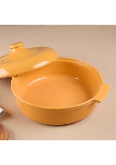 Aryıldız Elissa Kapaklı Karnıyarık Fırın Kabı Sarı 31 Cm Çok Renkli