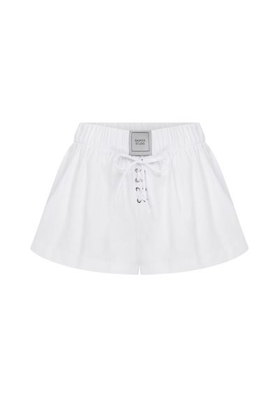 Sagaza Studio Ss6011 Kumaş Mini Şort BEYAZ