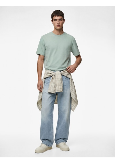 Koton Pamuklu Regular Fit Kısa Kollu Basic Bisiklet Yaka Tişört Mavi 6sam10241mk Mavi