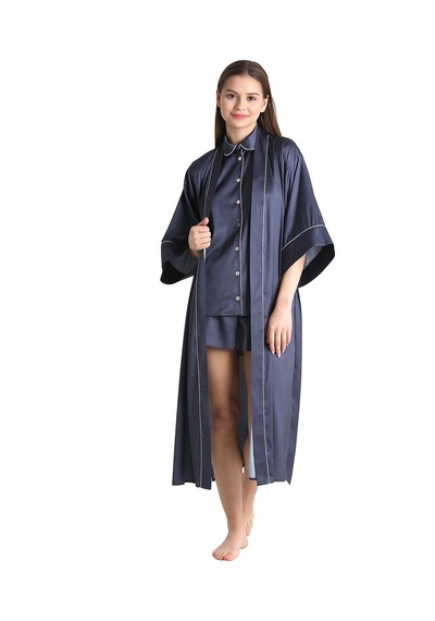 U&me Saten Sabahlık Lacivert Um220431101 R007 Lacivert