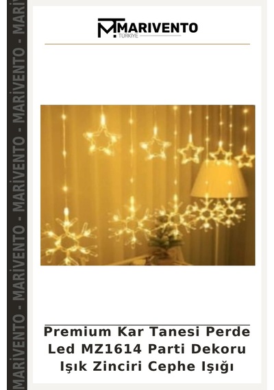 Premium Kar Tanesi Perde Led Mz1614 Parti Dekoru Işık Zinciri Cephe Işığı