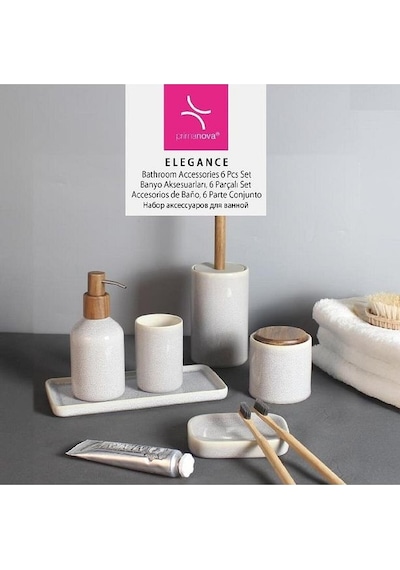 Primanova Elegance 6 Lı Banyo Seti D-s21273 Beyaz