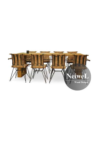 Neiwel Vean Doğal Ahşap Toplantı Masası x 80 x 140 Açık Ceviz