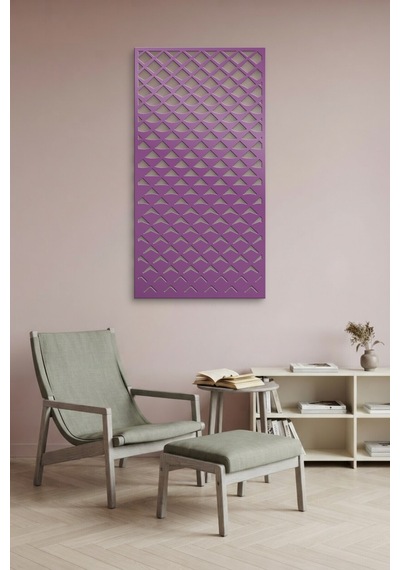 Pul Dekoratif Panel Metal Duvar Tablosu - Duvar Sanatı - Duvar Dekoru - Mor