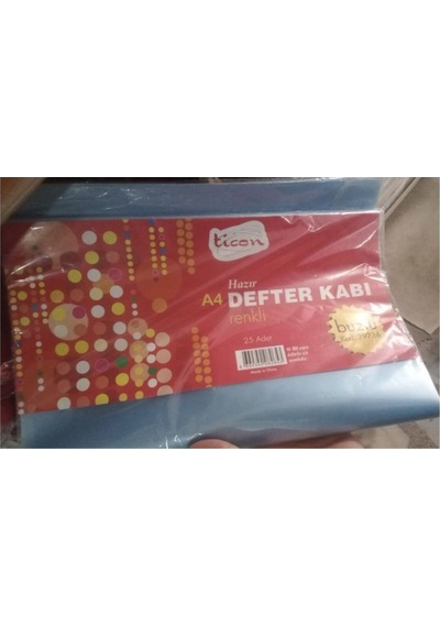 A4 Hazır Defter Kabı Buzlu Renkli 25 Adet Çok Renkli