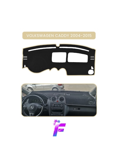 Volkswagen Caddy 2004-2015 Araca Özel Torpido Örtüsü Ön Göğüs Kılıfı Tam Koruma B73 Bej