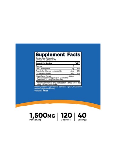 Nutricost Spermidine 1500mg Wheat Germ Extract, 120 Capsules...