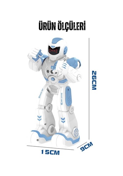 Uzaktan Kumandalı Robot El Sensörlü Şarjlı Led Işık Moonwalk Yürüyen Akıllı Robot 19 Fonksiyon