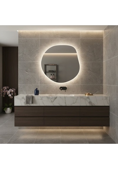 30x30 Cm Soft Kare Form Dimmable Dokunmatik Led Ayna - 3000k Günışığı Sarı