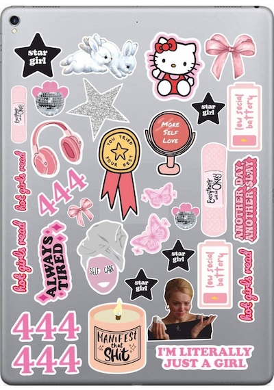 I'm Just A Girl Sticker Seti Laptop Ajanda Pc Tablet Telefon Defter Etiket Bullet Journal Diğer