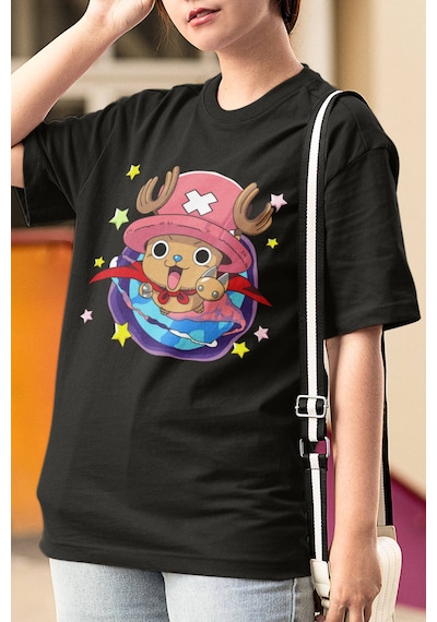 Anime One Piece Chopper Tişört Siyah