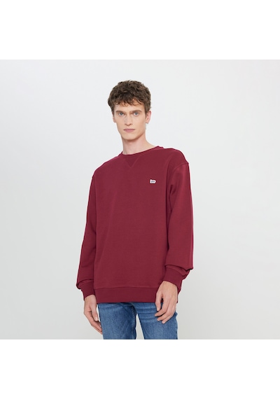 Lee Erkek Bordo Yuvarlak Yaka Sweatshirt Bordo