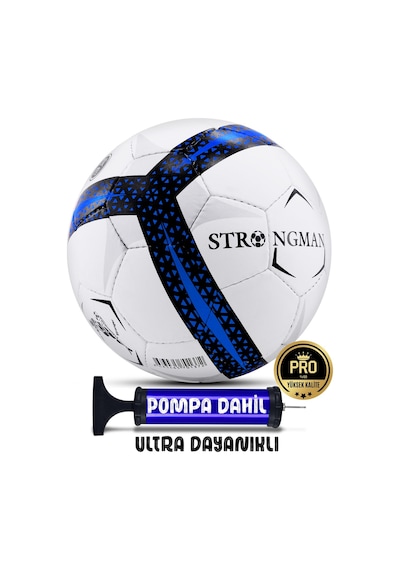 Telvesse Futbol Topu Pompalı Set Profesyonel El Dikişli Dayanıklı Sert Zemin Halı Saha Topu 099 No:5 Karışık Renkli