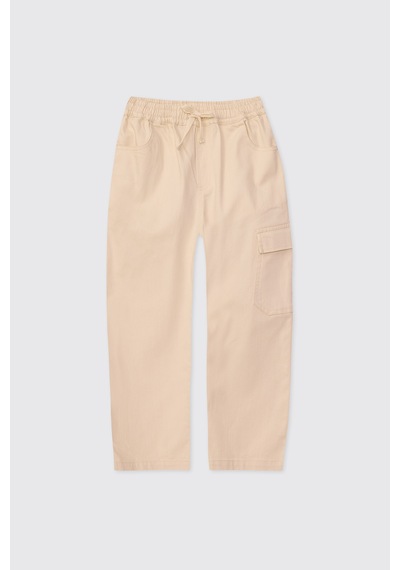 Panço Erkek Çocuk Beli Lastikli Bej Pantolon 2621bk04001 Krem
