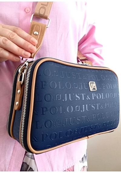 Just Polo Kadın 3d Baskılı Ayarlanabilir Askılı Şık Omuz Çantası Ebat: 16 X 26 Cm Lacivert - Taba 53766510