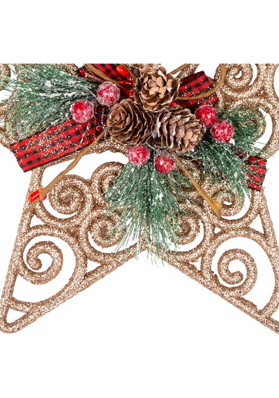 Yılbaşı Süsü Simli Dal Gold 78 Cm.