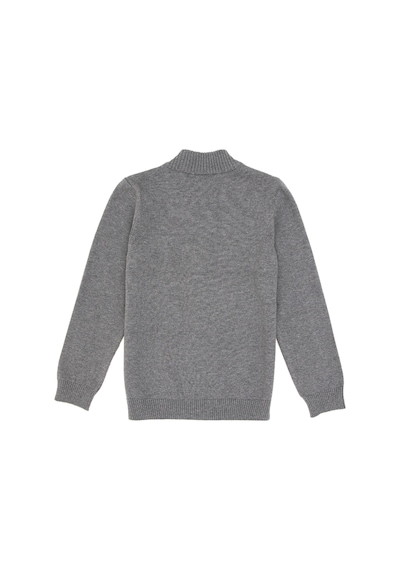 U.S. Polo Assn. Erkek Çocuk Gri Melanj Fermuarlı Triko Hırka 50295560-VR086