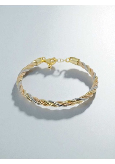 925 Ayar Üç Renkli Burma Model Kadın Gümüş Bileklik Gümüş Gold Rose Gold Gümüş