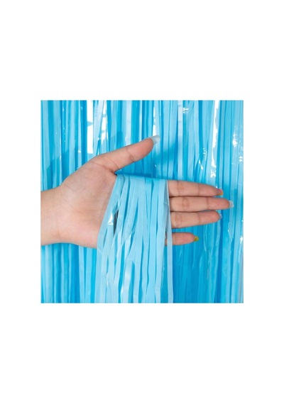 Soft Mavi Püsküllü Kapı Perdesi - Parti, Baby Shower, Sünnet Süsü, Cinsiyet Partisi 1x2 M Bx40 Diğer