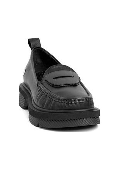 Mammamia D24ya-850 Kalın Taban Loafer Deri Kadın Ayakkabı Siyah