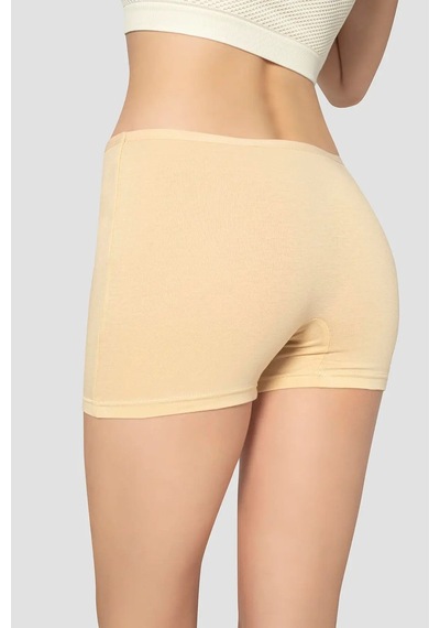 Terrien Premium Rahatlık Stil Slip 3'lü Paket Kadın Karışık Renkli Boxer Şort Pamuklu Likralı