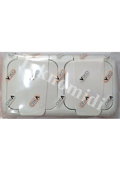 Viko 90555488 Palmiye Beyaz Ip54 Ikili Topraklı Priz