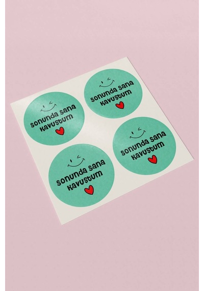 Sonunda Sana Kavuştum Mint Sticker 3x3cm St2343 Çok Renkli