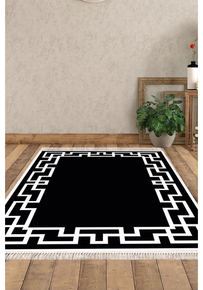 Eko Trend Djt Banyo Paspası Yıkanabilir Kaymaz Taban F5035 Modern Siyah