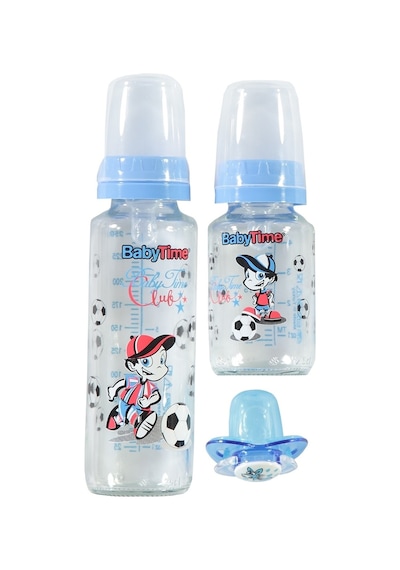 Baby Time 0-6 Ay Cam Biberon 3'lü Set Mavi Baby Time 0-6 Ay Cam Biberon 3'lü Set Mavi