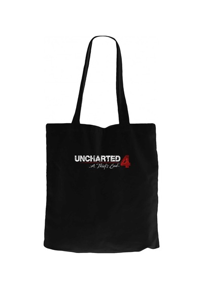 Uncharted 4 Logo Siyah Kanvas Bez Çanta Siyah