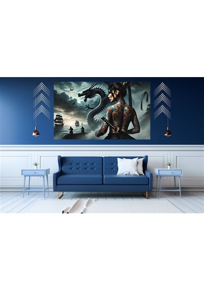 Ti-play Shogun Woman 60x90cm Modern Samuray Pvc Çerçevesiz Tablo