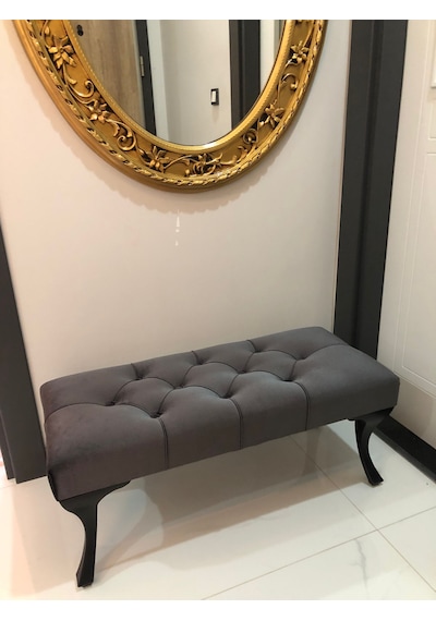 Antrasit Dekoratif Ayak Ucu Kapı Önü Mutfak Balkon Bench Puf Düğm Antrasit Dekoratif Ayak Ucu Kapı Önü Mutfak Balkon Bench Puf Düğm