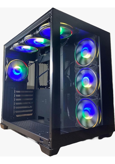 GAMEFORCE Lıquıd 7x120 Mm Fanlı Rgb Kumandalı Kontrolcülü Oyuncu Bilgisayar Kasası Liquid Beyaz