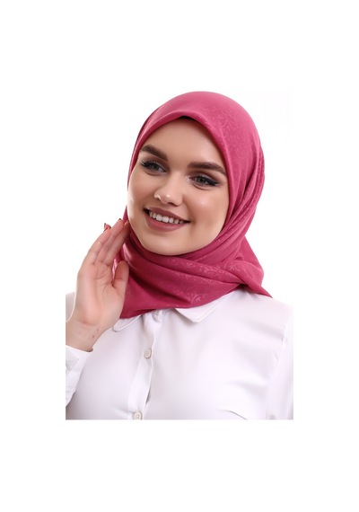 Kofra Desenli Baş Örtü - Gül Kurusu