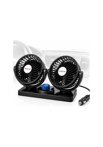 12v Araç İçi Vantilatör Çift Modlu Döner Başlıklı Oto Fan