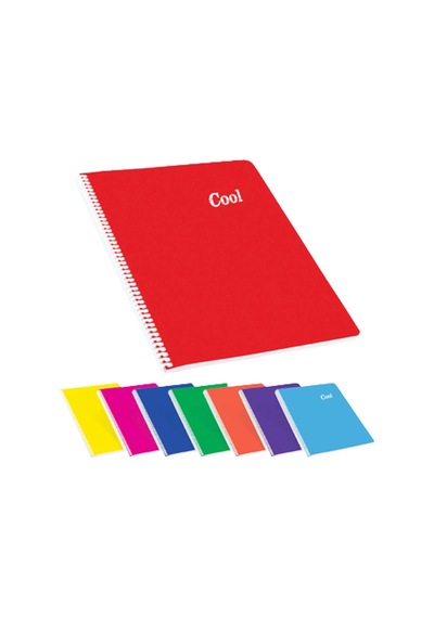Keskin Color Plastik Kapak Spiralli Cool Defter A4 96 Yp Çizgili Çok Renkli