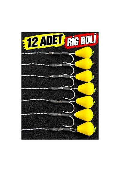 12 Sarı Damla Rig Ve Boli Yüzen Model 12 Takım