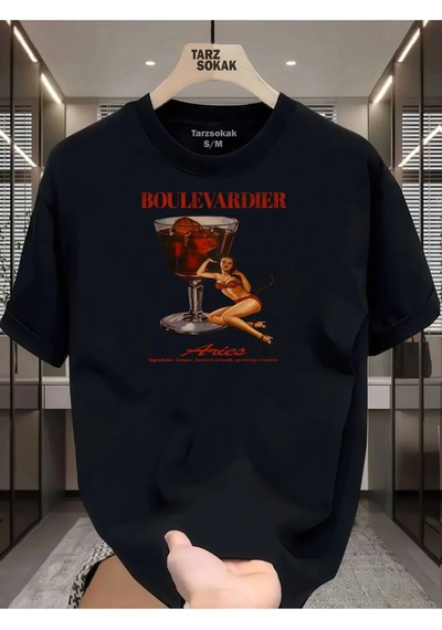 Startmore Unisex Boulevardier T-shirt Siyah
