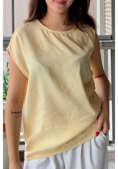 Bb Butik Basic Tasarım Dokuma Modal Kumaş Kolsuz Bluz Rahat Kalıp Modern Kadın Bluz My3535 Sarı Bb Butik Basic Tasarım Dokuma Modal Kumaş Kolsuz Bluz Rahat Kalıp Modern Kadın Bluz My3535 Sarı