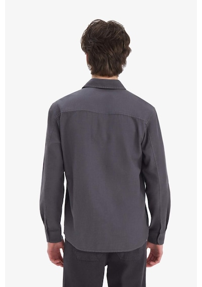 DeFacto %100 Pamuk Regular Fit Polo Yaka Basic Düz Uzun Kollu Gömlek B2654AX25SPAR104